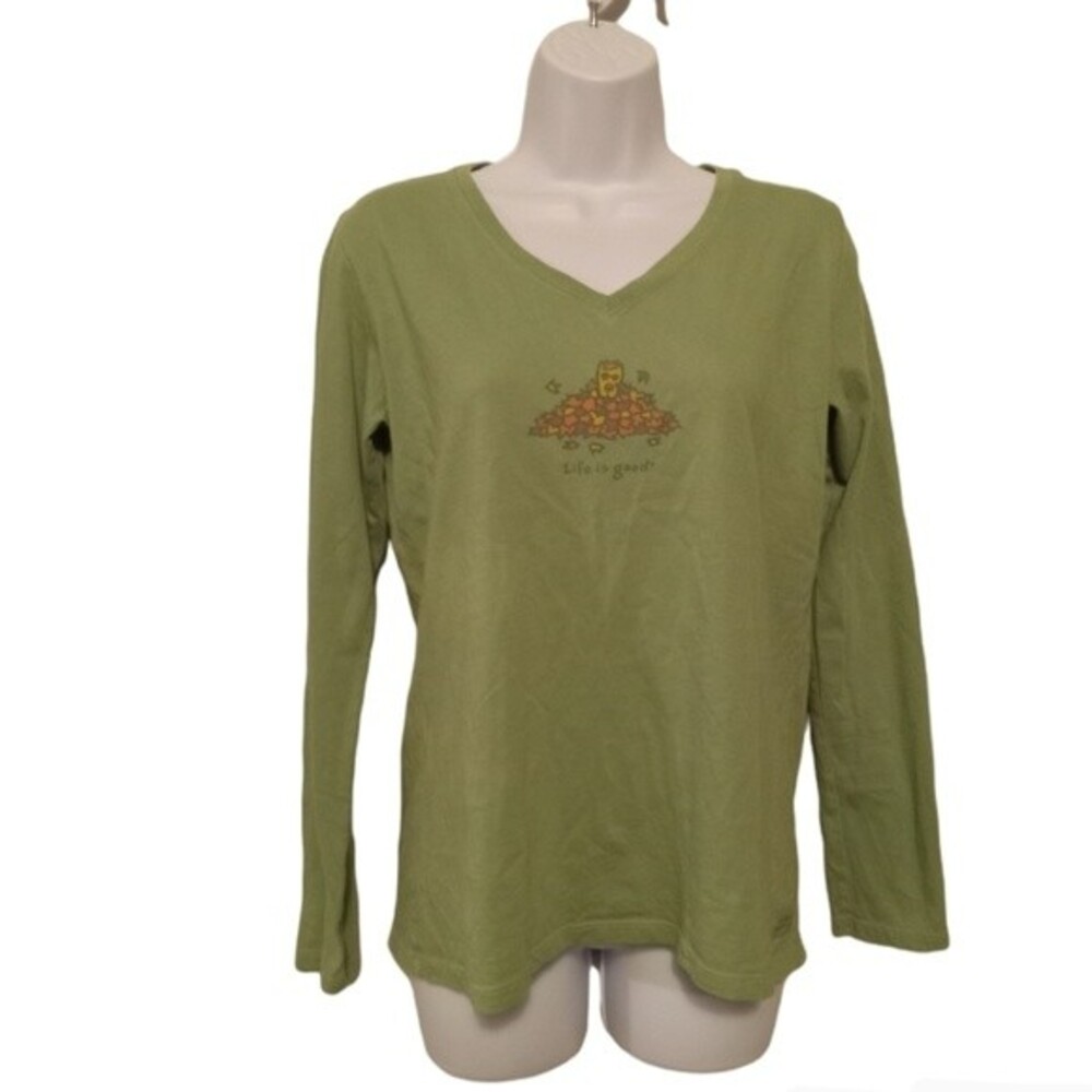 Life is Good Fall Dog Graphic Tee